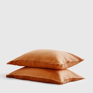 Quince Terracotta Linen Pillowcases